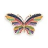 Broche Magnétique Papillon Arc-en-Ciel Doré