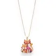 Fancy Necklace Flowery Cat Duo