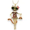 Golden Cat Fashion Fantasy Necklace