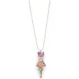 Collier doré Chat Fantaisie Robe Fleurie