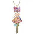 Golden Necklace Fantasy Cat Floral Dress