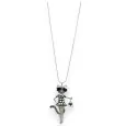 Fashionista Cat Silver Black and White Costume Necklace