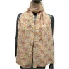 Foulard arancione a ventaglio con dettaglio dorato