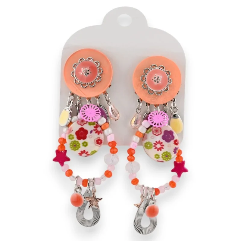 Bohemian Floral Clip-on Earrings