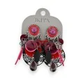 Ikita Bohemian Red and Purple Clip-on Earrings