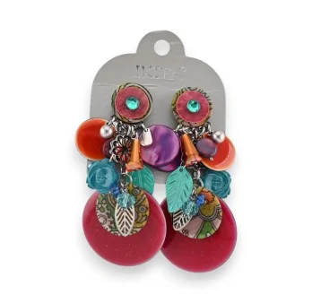 Boucles d'oreilles clips Ikita Bohème Multicolore