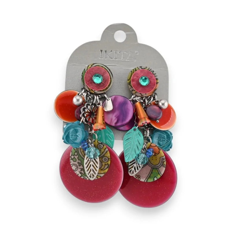 Boucles d'oreilles clips Ikita Bohème Multicolore