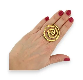 Bague acier inoxydable Spirale Dorée Ajustable