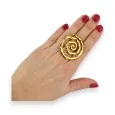 Verstellbarer Ring aus Edelstahl mit goldener Spirale