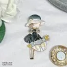 Broche Aimantée Élégante petite-fille champêtre