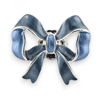 Magnetic Brooch Blue Silver Butterfly Knot