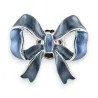 Magnetic Brooch Blue Silver Butterfly Knot