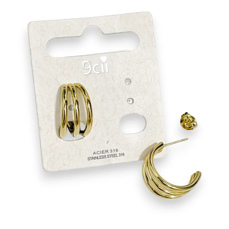 Multi-Ring Hoop Earrings in Gold-Plated Stainless Steel