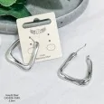 Twisted Triangle Earrings in Silver-Tone Stainless Steel