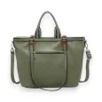 Bolso de Mano Donna Aléssia Bicolor Verde Caqui y Blanco