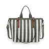 Donna Alessia Two-Tone Handbag in Khaki & White