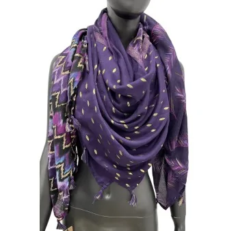 Patchwork Scarf Four Seasons Purple Dream