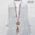 Bohemian Flower Patchwork Long Necklace with Multicolored Beads