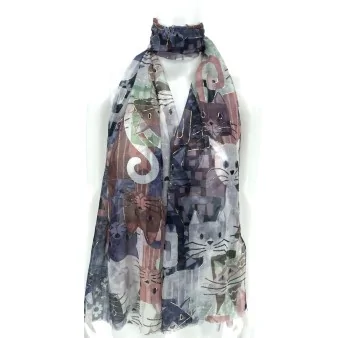 Foulard Chat Artistique détails Doré