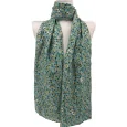 Foulard Liberty Flora Verde con dettagli dorati