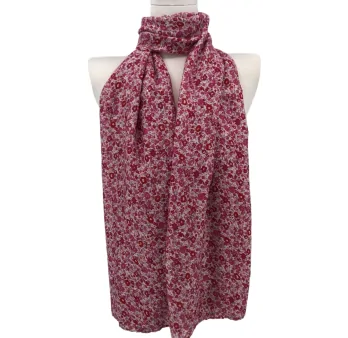 Liberty Scarf in Raspberry and Fuchsia Floral Print