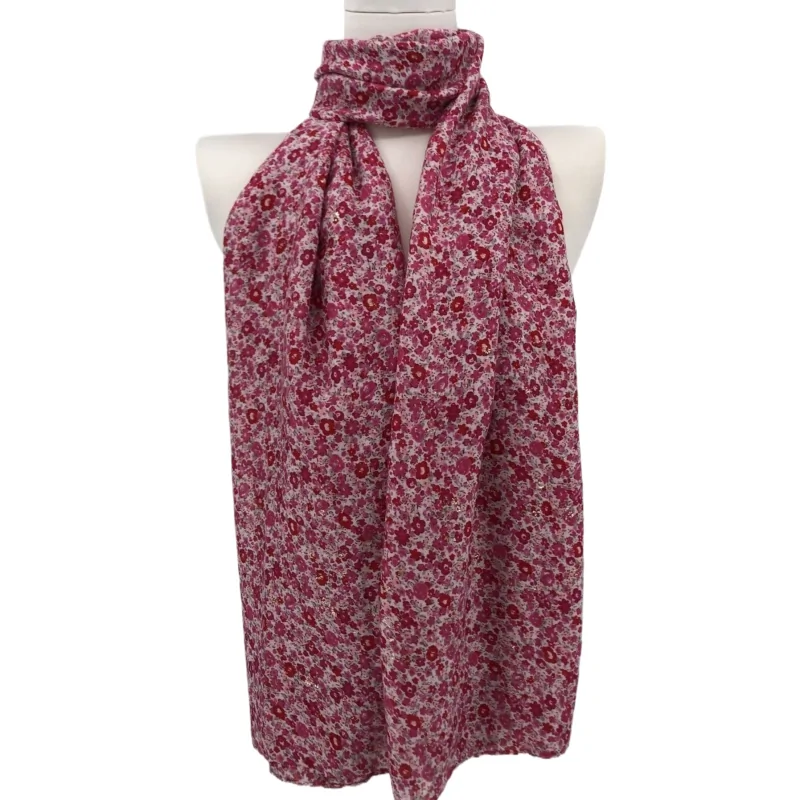 Foulard mit Liberty-Blumenmuster in Himbeere und Fuchsia