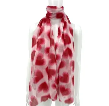 Foulard Romance Cœurs Rouge