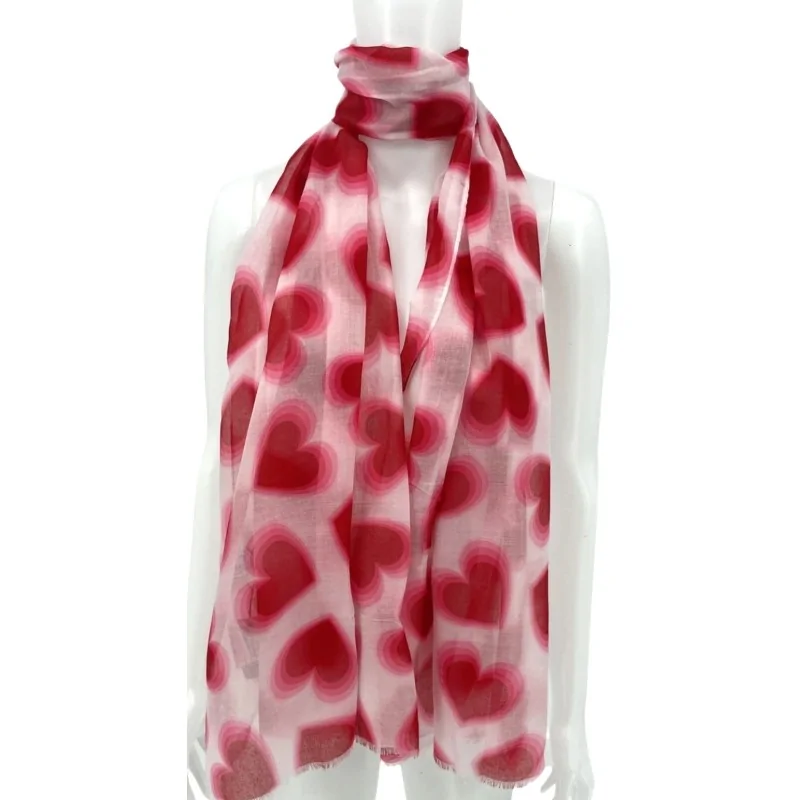 Romance Cursive Red Scarf