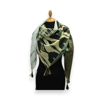 Ethnic Patchwork Khaki 4-in-1 Scarf