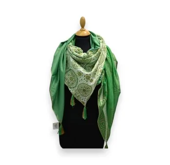 Emerald Green Four Seasons Patchwork Scarf