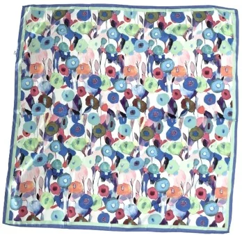 Spring Floral Square Scarf in Pastel Colors