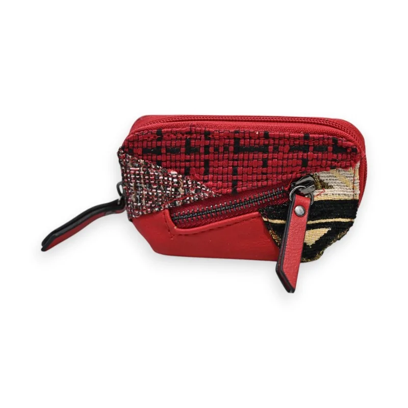 Monedero Patchwork Étnico Rojo Mélanie Paris