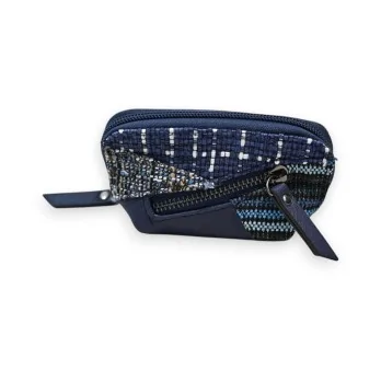 Melanie Paris Blue Patchwork Wallet