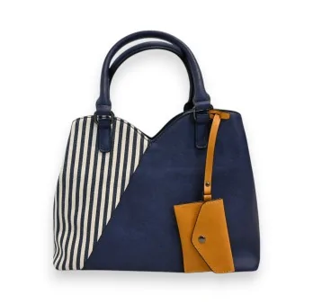 Bolso Marina Rayas Azul Marino