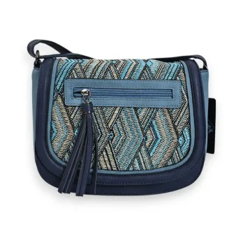 Bolso bandolera Mélanie Paris Estampado Chevron Azul