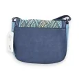 Melanie Paris Blue Chevron Pattern Crossbody Bag