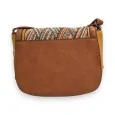 Melanie Paris camel weave pattern crossbody bag