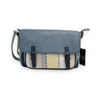 Melanie Paris Style Tricolor Satchel Shoulder Bag