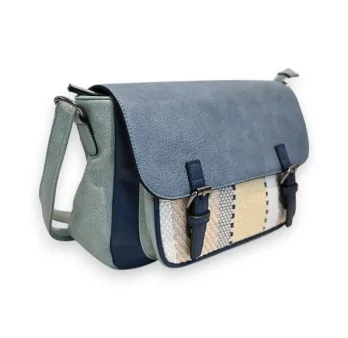 Borsa a Tracolla Melanie Paris Stile Cartella Tricolore