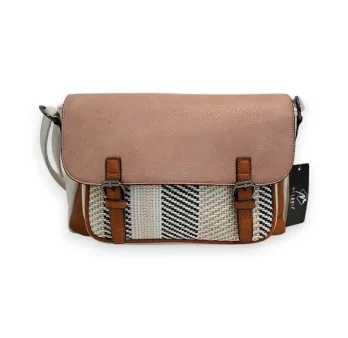 Melanie Paris Style Tricolor Pastel Satchel Crossbody Bag