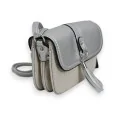 Melanie Paris Vintage Shoulder Bag Linen and Silver