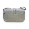 Melanie Paris Vintage Shoulder Bag Linen and Silver