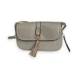 Melanie Paris Crossbody Bag Linen & Golden Faux Leather