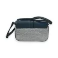 Melanie Paris Two-Tone Crossbody Bag in Petrol Blue