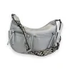 Sac Bandoulière Argenté Multi-Poches Melanie Paris