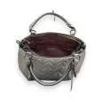 Melanie Paris Silver Quilted Handbag