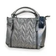 Handtasche Melanie Paris Silber Gesteppt