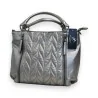 Melanie Paris Silver Quilted Handbag