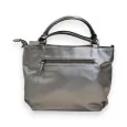 Melanie Paris Silver Quilted Handbag