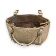 Melanie Paris Golden Quilted Handbag